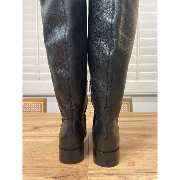 Larroudé Knee-High Equestrian Style Boots Black Leather Size 6.5 NWOB Inside Zip - Picture 10 of 16